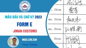 mẫu dấu và chữ ký form E 2023 Jinan customs