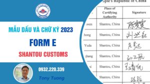 mẫu dấu và chữ ký form E 2023 Shantou customs