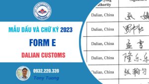 mẫu dấu và chữ ký form E 2023 Dalian customs
